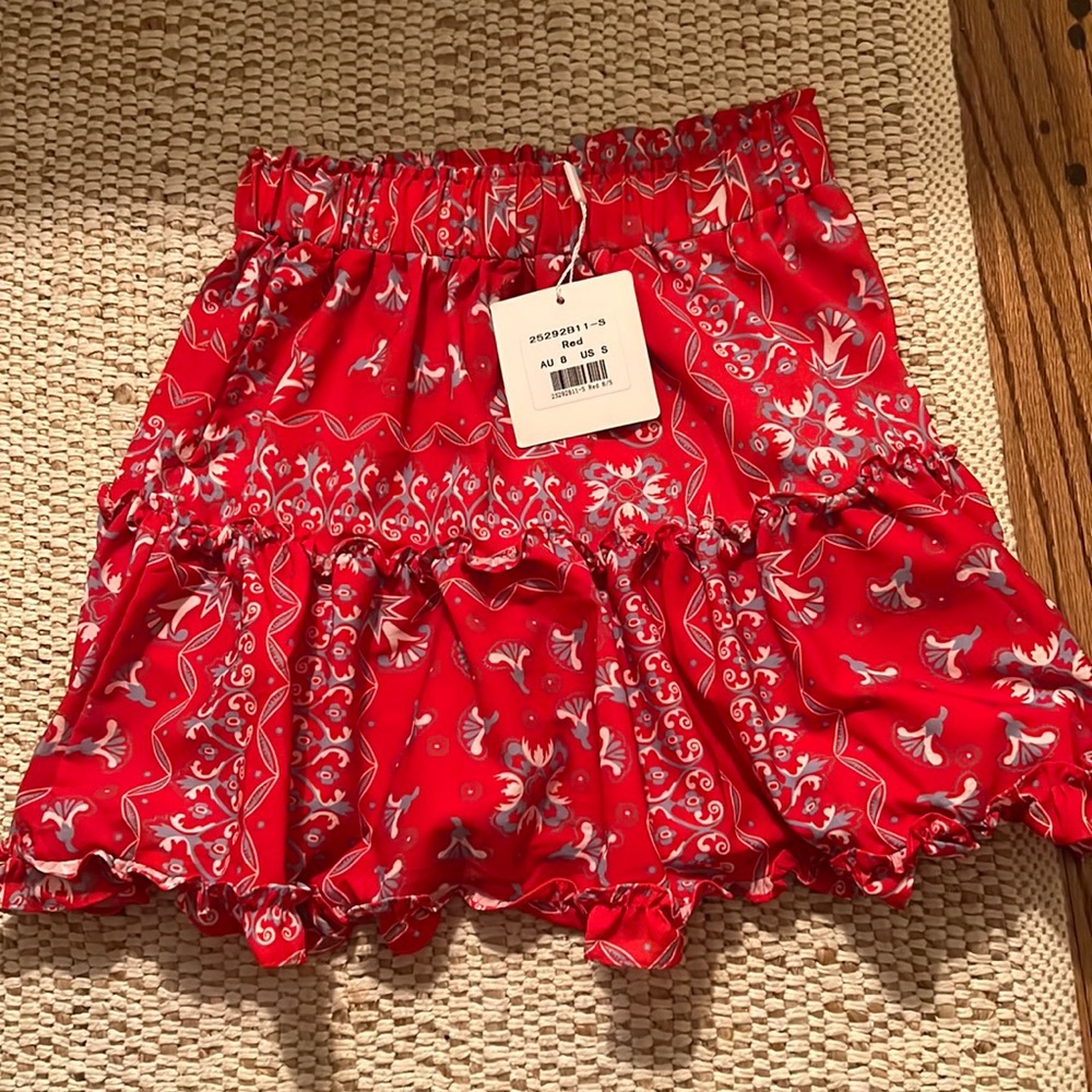 Selfie Leslie Red Skirt. New with tags. Never worn.